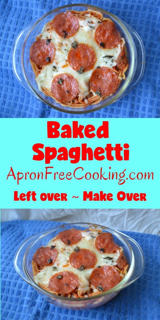 Baked Spaghetti Pin from www.ApronFreeCooking.com