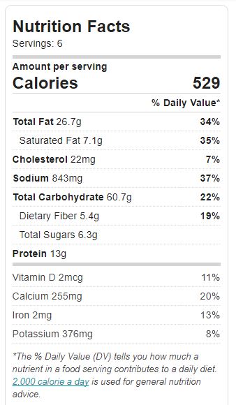 Corn Nacho Salad Nutrition