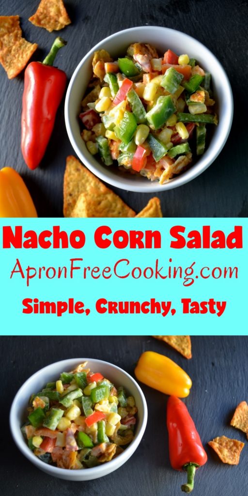Nacho Corn Salad Pin from www.ApronFreeCooking.com