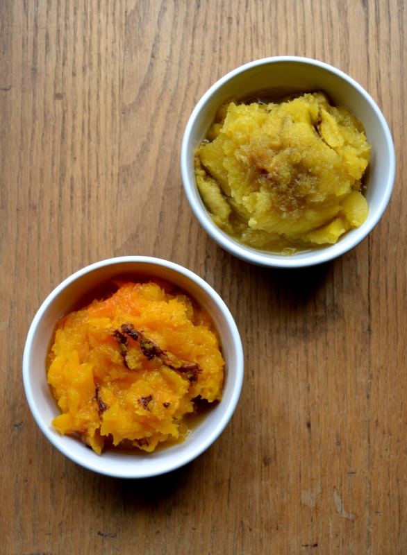 Baked butternut and acorn squash