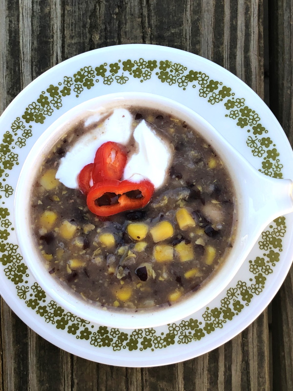 Bean soup with corn