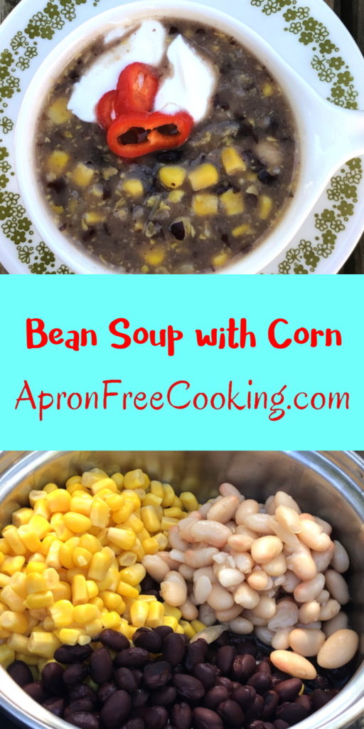 Bean soup with corn pin