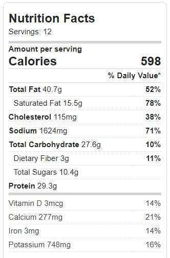 Meat Lovers Pasta Nutrition