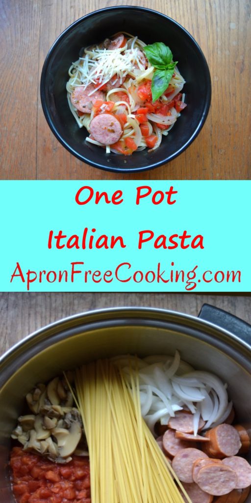 One Pot Italian Pasta Pin from www.ApronFreeCooking.com