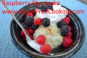 raspberries short cake strawbery shortcake