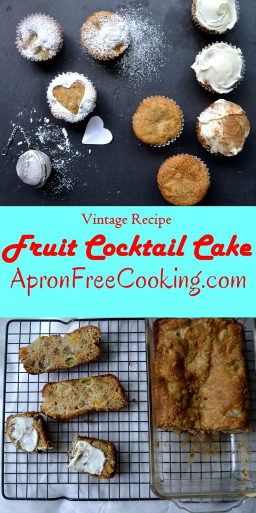 Fruit Cocktail Cake Pin vintage recipe from www.ApronFreeCooking.co