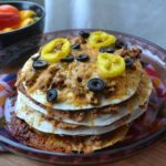 Taco Lasagna with black olives and yellow peppers from www.ApronFreeCooking.com