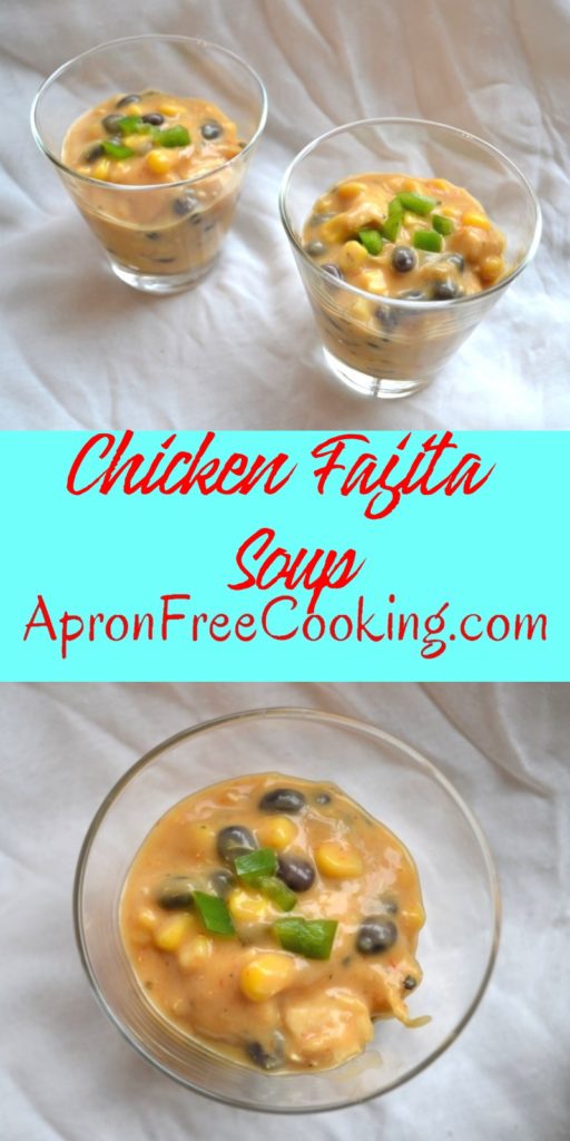 Chicken Fajita Soup Pin from www.ApronFreeCooking.com