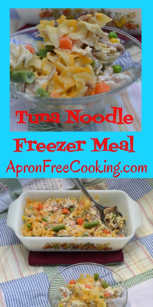 Tuna Noodle Freezer Meal from ApronFreeCooking.com