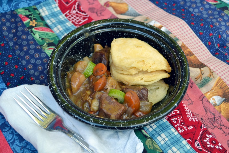 Crockpot Beef Stew and Biscuits Slow Cooker