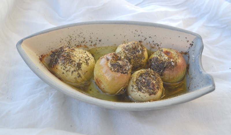 Spiced Olive Oil Oven Roasted Onions 