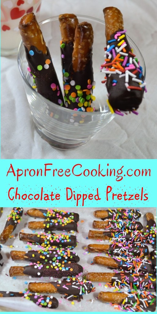 Chocolate Dipped Pretzels from ApronFreeCooking.com