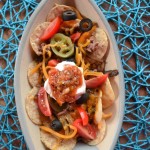 Nacho Grande Boat with Sweet Pepper Salsa from ApronFreeCooking.com