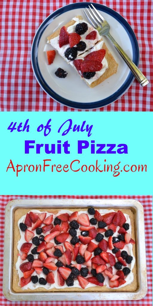 4th of July Fruit Pizza from www.ApronFreeCooking.com