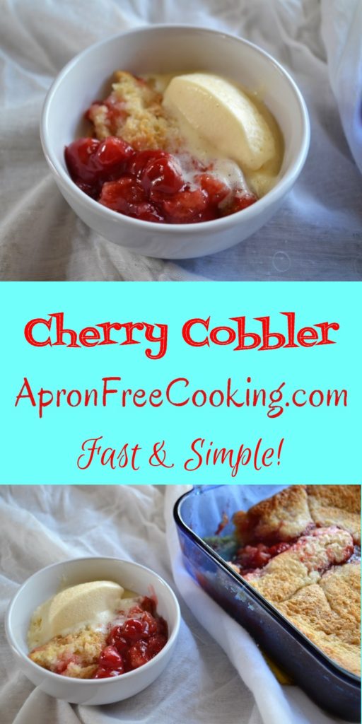 Quick Cherry Cobbler from www.ApronFreeCooking.com
