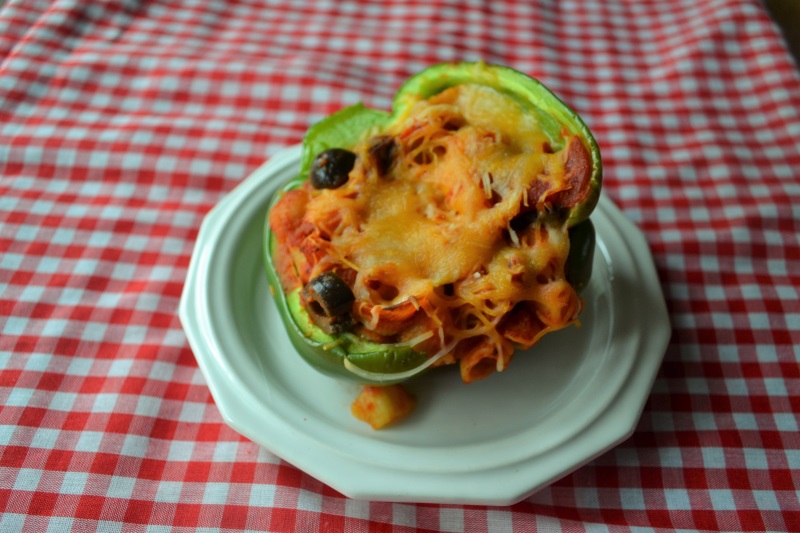 Pasta Stuffed Peppers from www.ApronFreeCooking.com