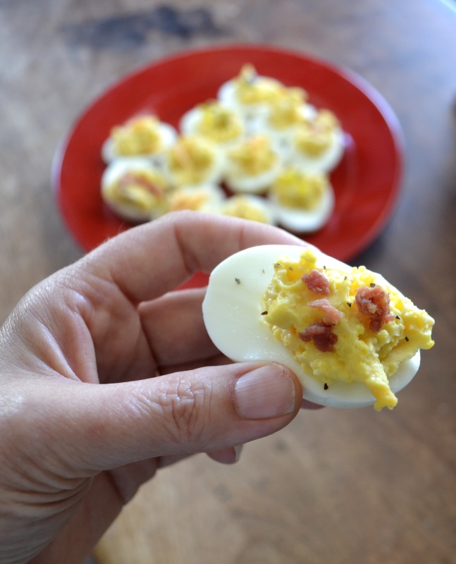 Easy Cheesy Deviled Eggs from www.ApronFreeCooking.com