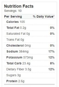 Kicking Potato Salad Nutritional Values