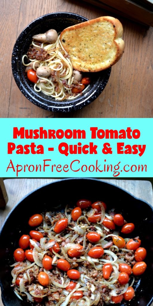 Mushroom Tomato Pasta from www.ApronFreeCooking.com