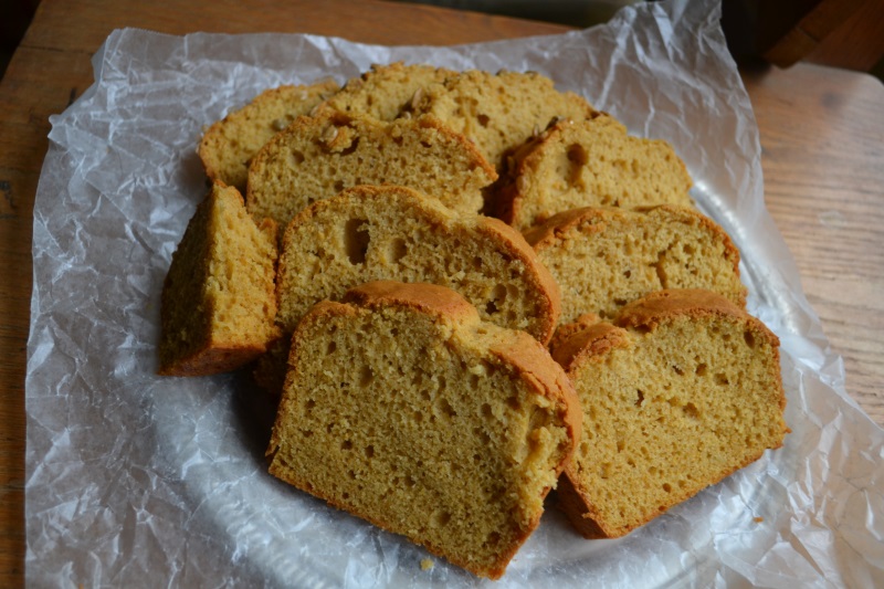 Sweet Potato Quick Bread slices on paper from www.ApronFreeCooking.com