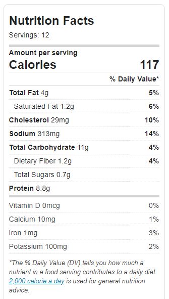 Grandmas Chicken Noodle Casserole Nutrition