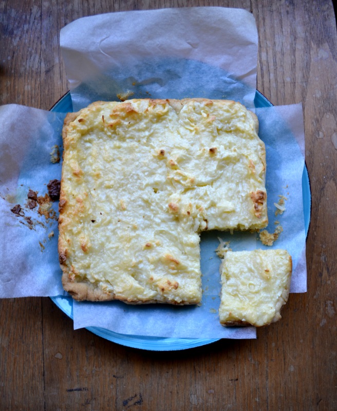 Coconut Cream Cheesecake fresh from oven from www.ApronFreeCooking.com