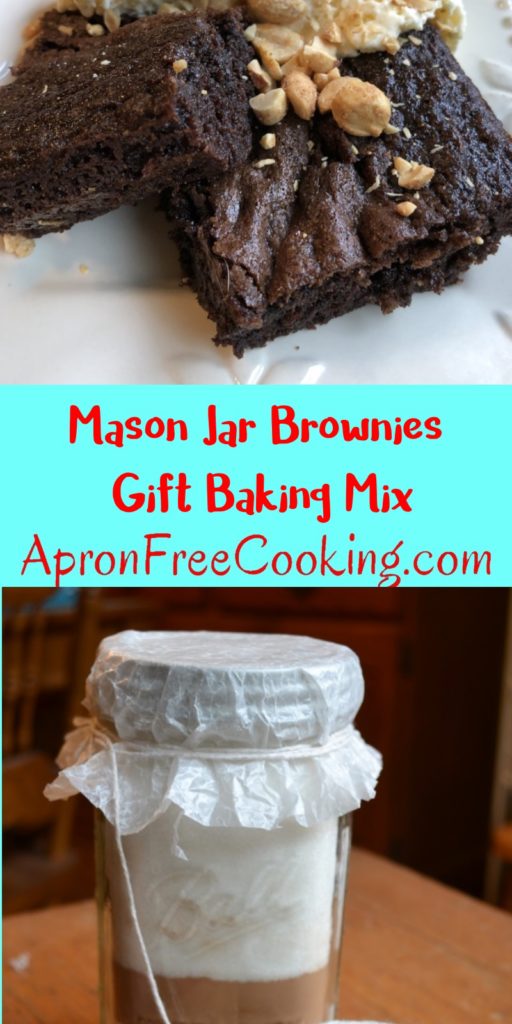 Mason Jar Brownies Pin from www.ApronFreeCooking.com