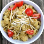 pesto pasta with basil and parmesan from www.ApronFreeCooking.com