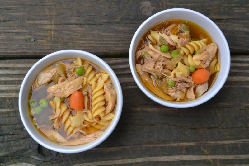 2 bowls of hearty Chicken Soup with Accent from www.ApronFreeCooking.com