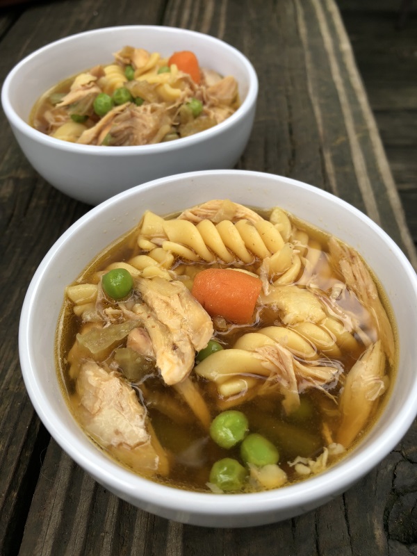 2 bowls of hearty Chicken Soup with Accent from www.ApronFreeCooking.com