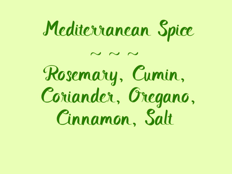 Mediterranean Spice List from www.ApronFreeCooking.com