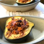 Rice and Lentil Stuffed Acorn Squash from www.ApronFreeCooking.com