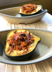 Rice and Lentil Stuffed Acorn Squash from www.ApronFreeCooking.com