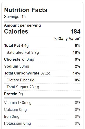 Vanilla Peppermint Creamer Nutrition