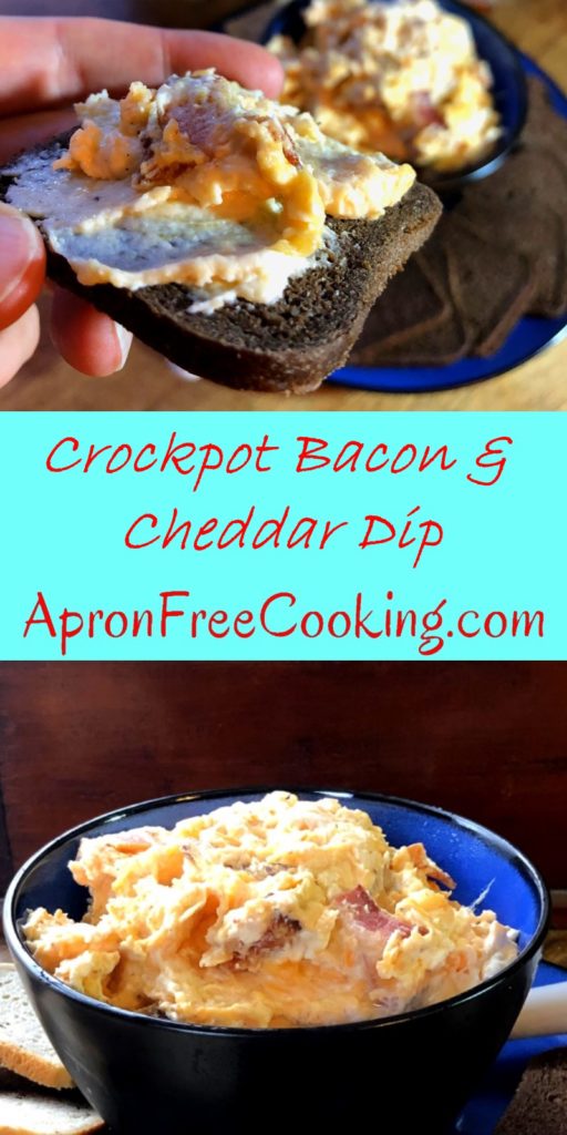 Crockpot Bacon Cheddar Dip from www.ApronFreeCooking.co 
