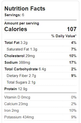 Hamburger Vegetable Soup Nutrition label from www.ApronFreeCooking.com