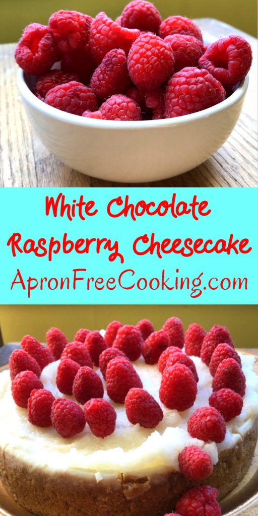 White Chocolate Raspberry Cheesecake Pin from www.ApronFreeCooking.com