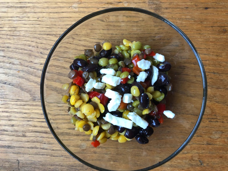 Confetti Bean Salad in Bowl from www.ApronFreeCooking.com