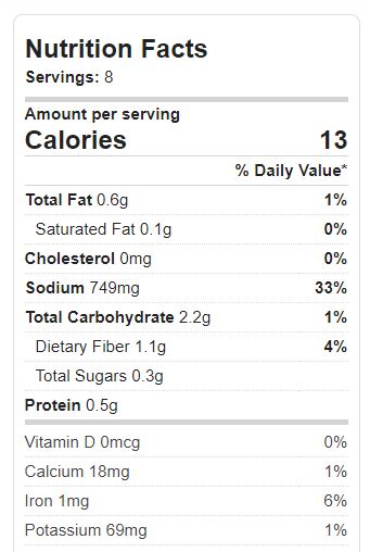 Taco Seasoning Nutrition