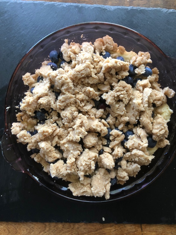 Step 13: top blueberry buckle with crumbs