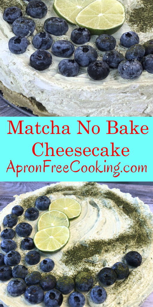 Matcha no bake cheesecake pin
