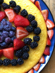 Strawberry Blueberry and Black Berry topped cake