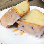 slices of lavender pound cake