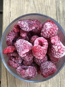 homemade Raspberry syrup ingredients frozen raspberries
