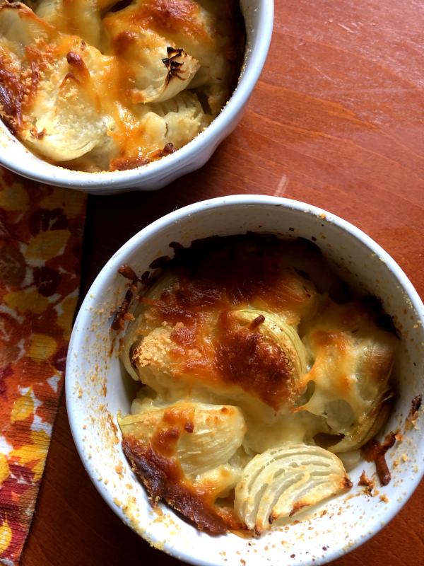 Roasted French Onions in serving bowl